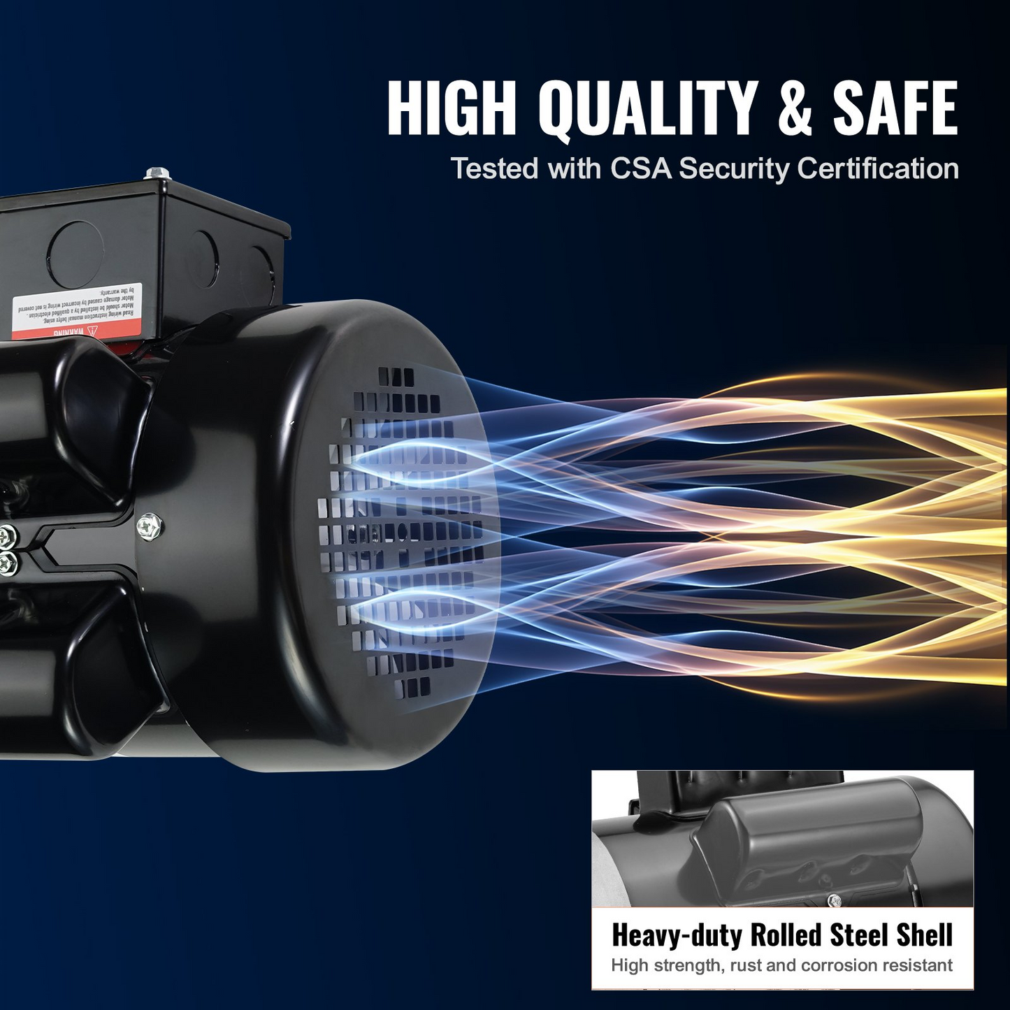 VEVOR 1.5HP Electric Motor 3450 rpm, AC 115V/230V, 56C Frame, Air Compressor Motor Single Phase, 5/8" Keyed Shaft, CW/CCW Rotation for Agricultural Machinery and General Equipment
