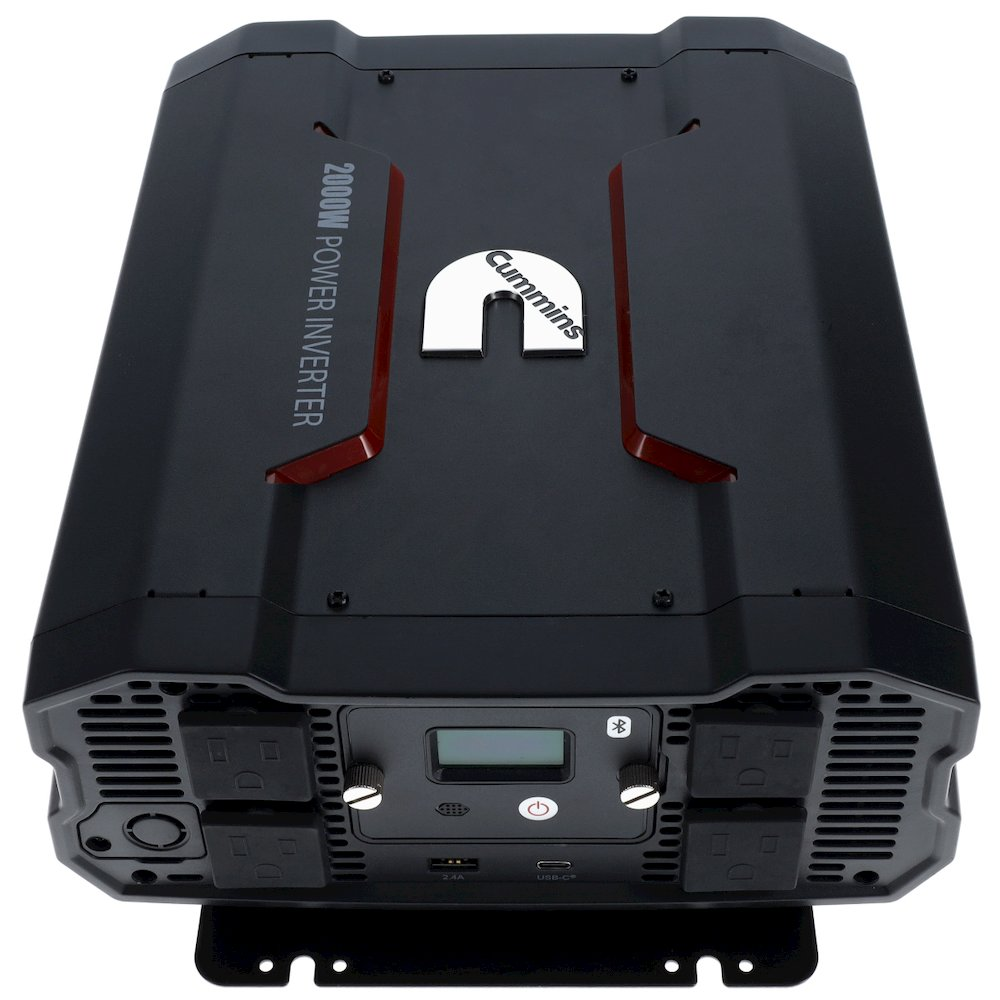 a black power inverter with buttons and buttons