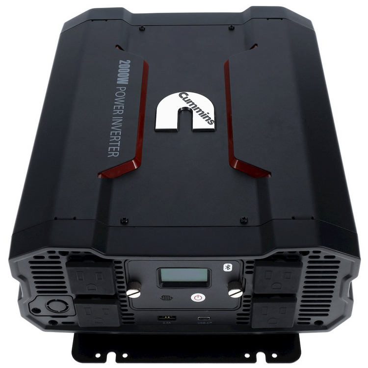 a black power inverter with buttons and buttons
