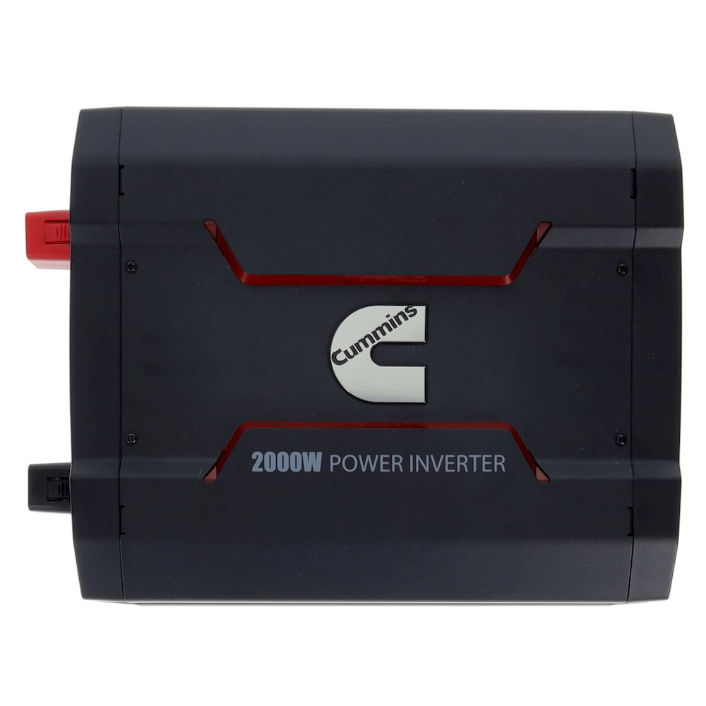 a black box with red accents