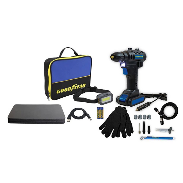 a blue and black tool kit