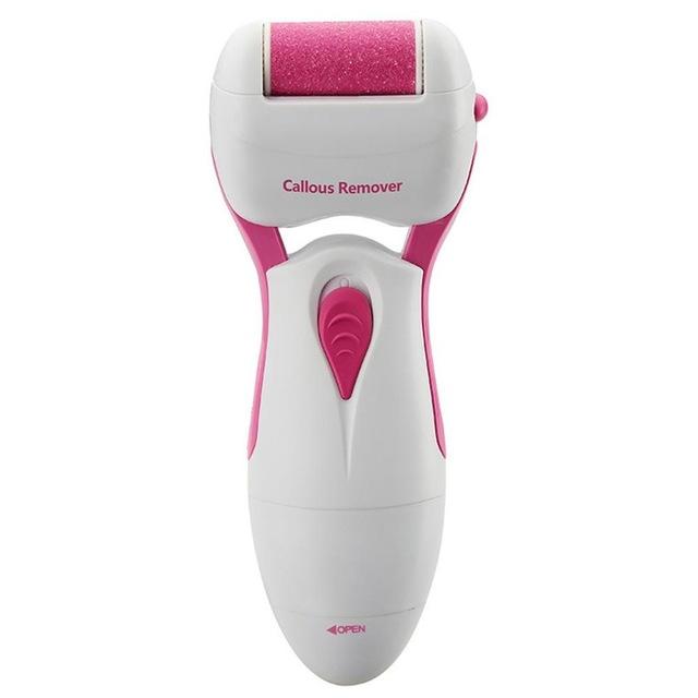 a pink and white device with pink text