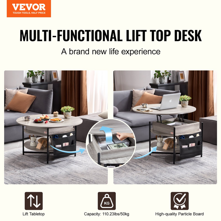 a poster of a lift top desk