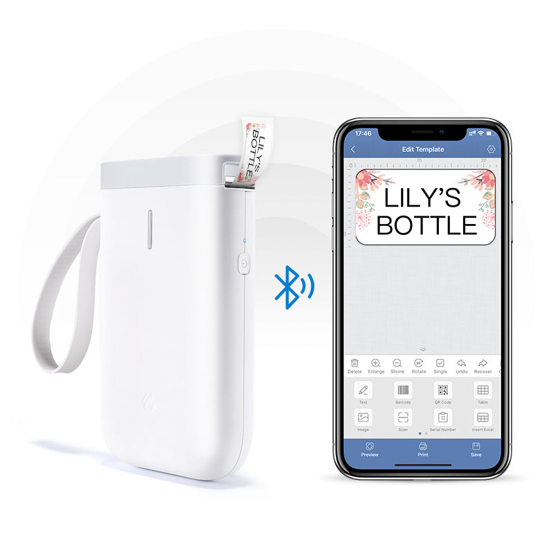 a white device with a label attached to it