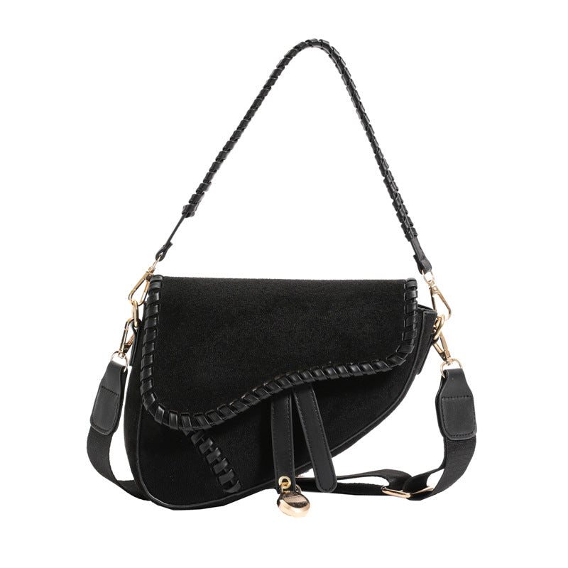 Women's Fashion Vintage Weave Saddle Bag