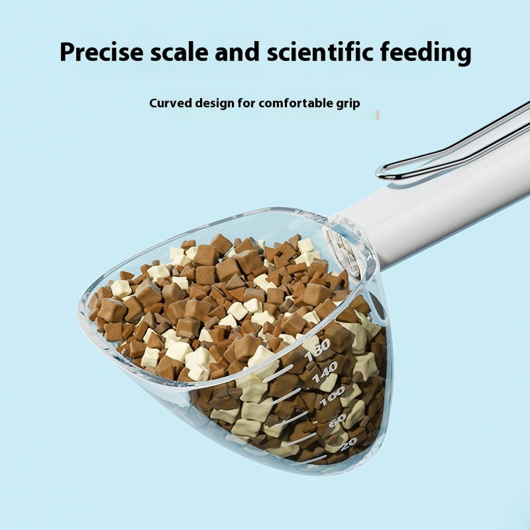 a measuring spoon with brown and white specks