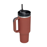 40 oz Insulated Stainless Steel Tumbler with Handle and Straw