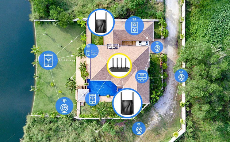 a house with a pool and a car