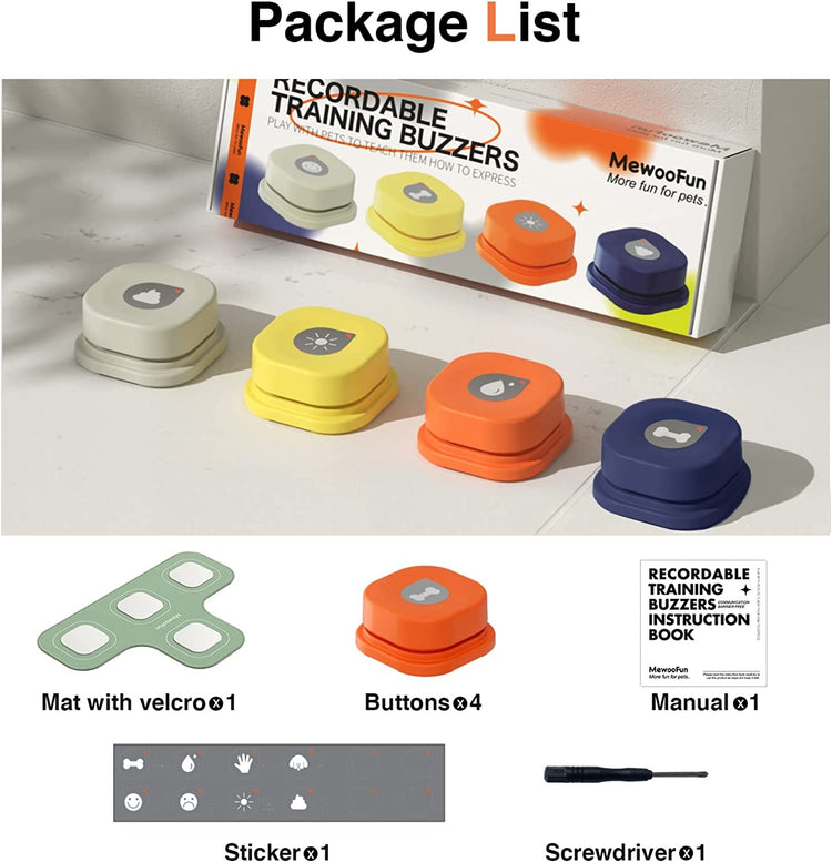a group of colorful training buzzers