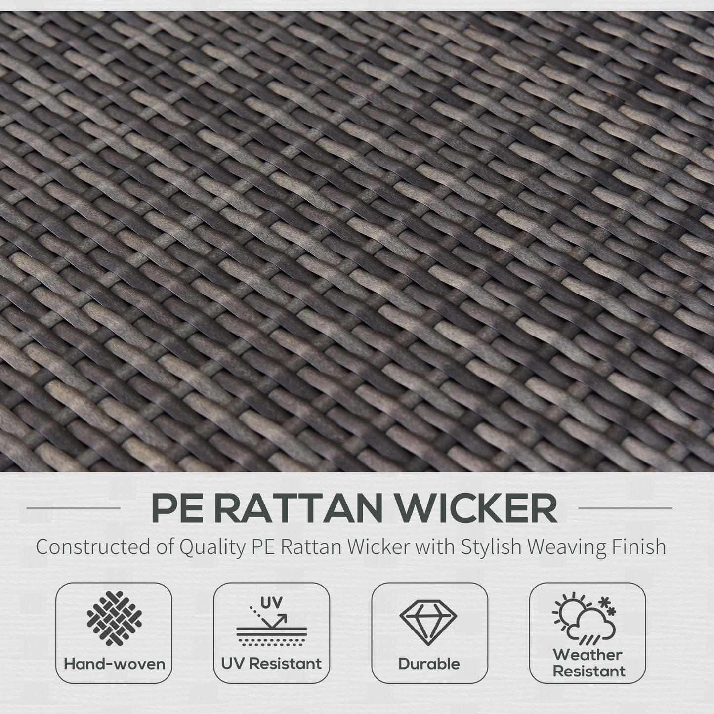 7 Piece Wicker Patio Furniture For Backyard Outdoor Sectional Sofa With Cushions  Tempered Glass Coffee Table Pillows Gray