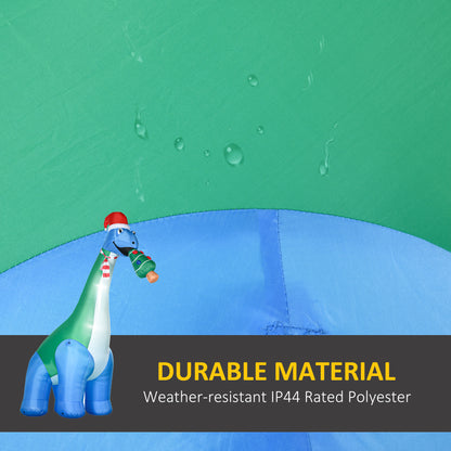 Long Christmas Inflatables Outdoor Decorations Dinosaur with Christmas Tree in Mouth