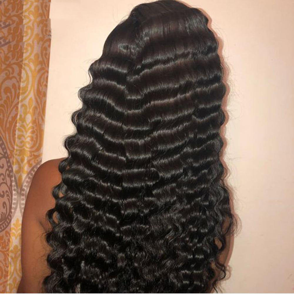 a woman with long curly hair