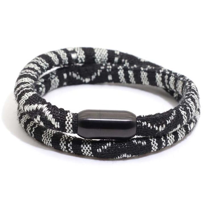 a black and white bracelet