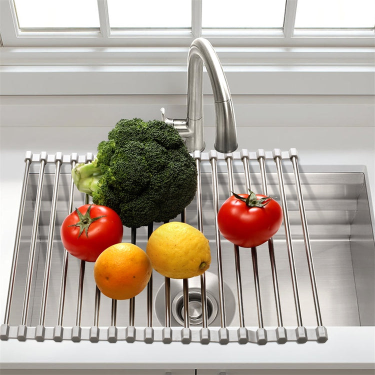 fruits and vegetables in a sink