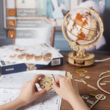 Robotime ROKR Luminous Globe 3D Wooden Puzzle Kit
