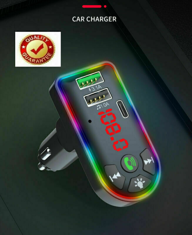 a car charger with a colorful display