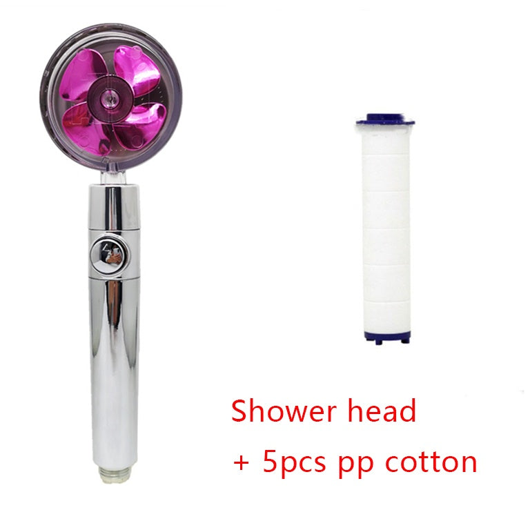 a shower head and a cotton filter