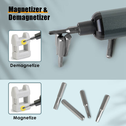 1Set 70 In 1 3.7V Mini Electric Screwdriver Kit Rechargeable Magnetic Repair Tool Kit With 5 Torque Settings 64 S2 Precision Bits 4 LED Lights For Phone Camera Laptop Watch Repair