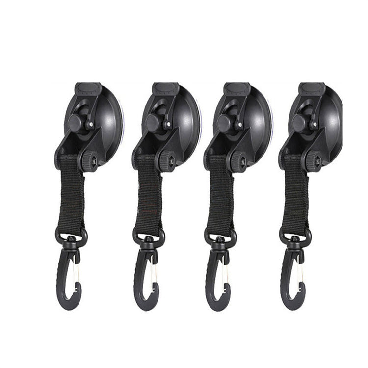 a row of black hooks
