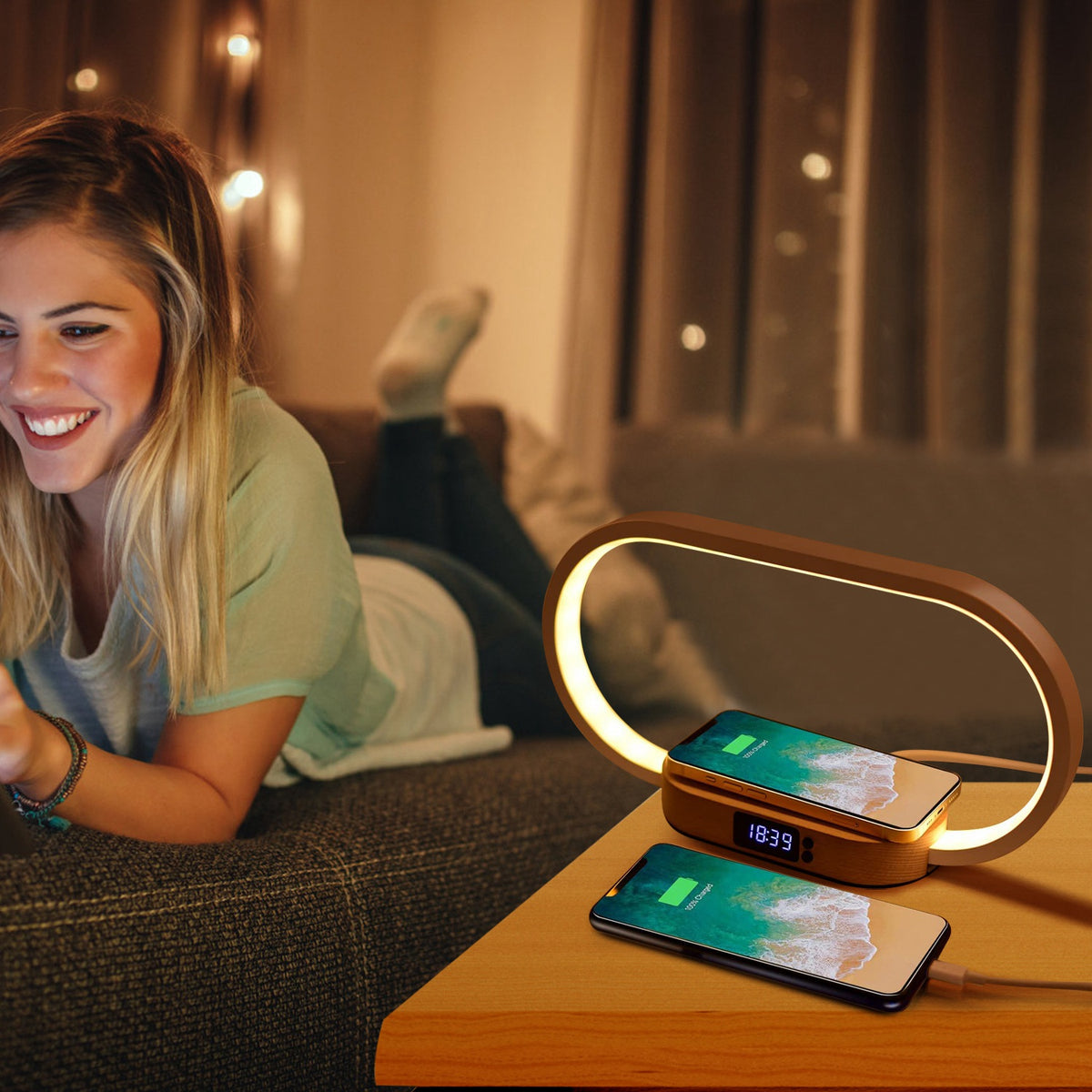 a woman looking at her phone