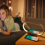 Touch-Control Bedside Lamp with Clock and Wireless Charging