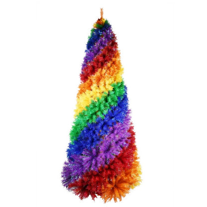 6FT 7.5FT Artificial Colorful Rainbow Christmas Tree, Hinged Xmas Tree With PVC Branch Tips