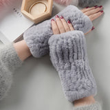 Women's Rex Rabbit-Fur Winter Gloves