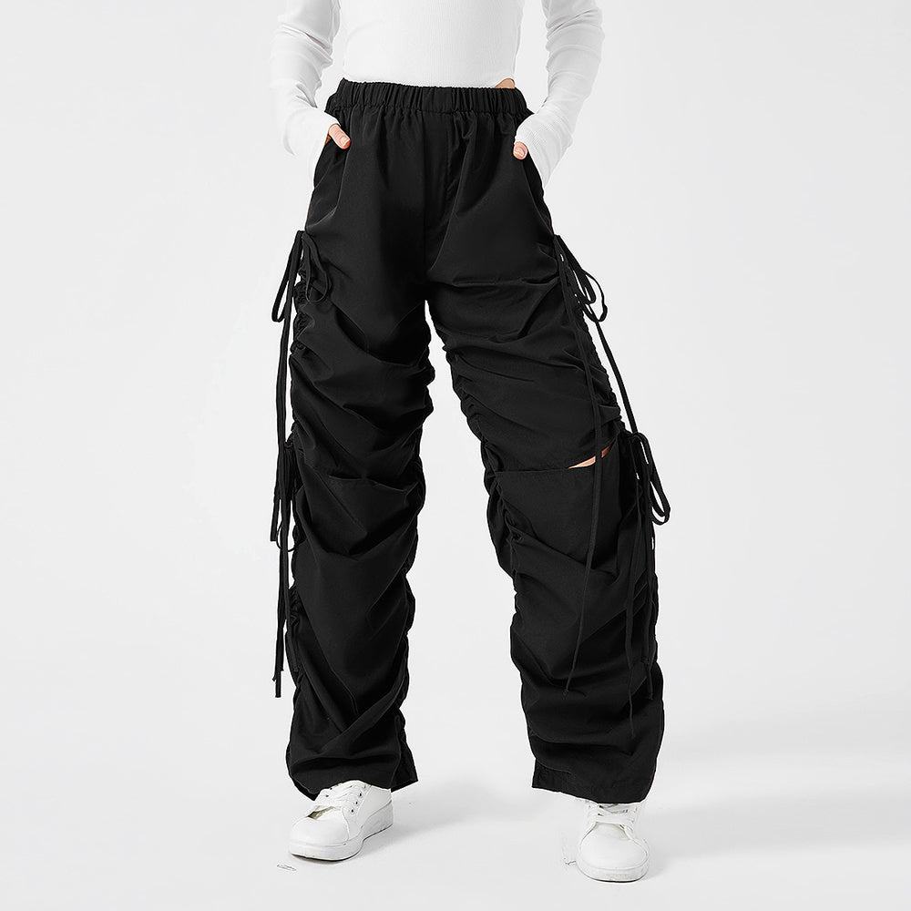 a person wearing black pants