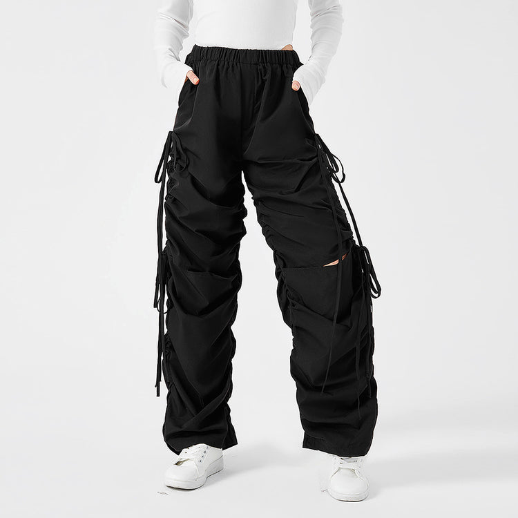 a person wearing black pants