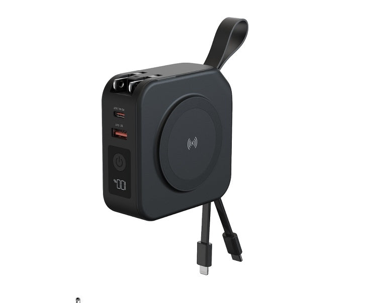 a black device with a cord attached to it