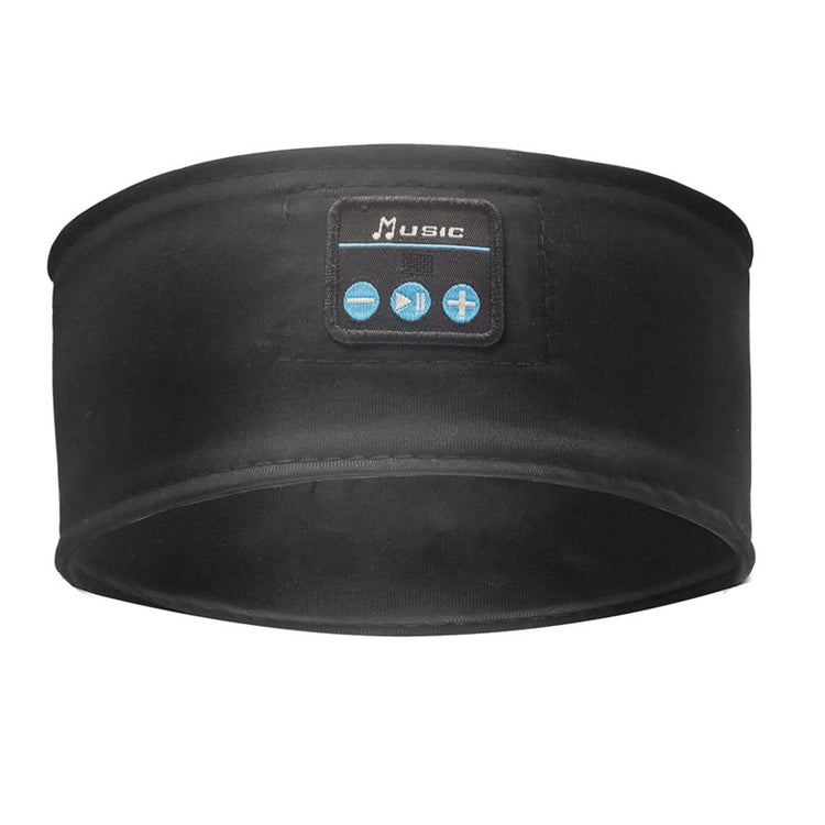a black band with a blue and white logo