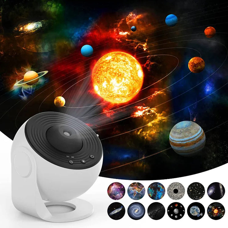 a white round device with a round black circle on it
