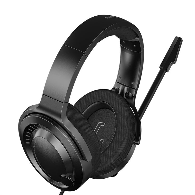 a black headphones with a microphone