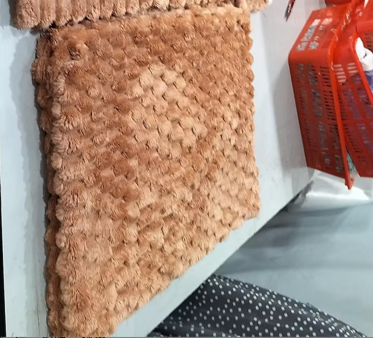a rug on a shelf