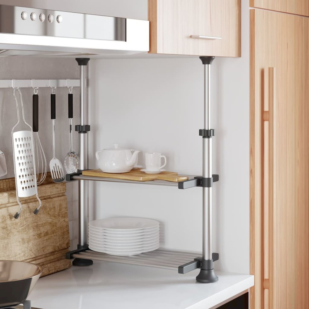 Kitchen Shelf 19.7"x9.8"x(19.7"-27.6") Aluminum