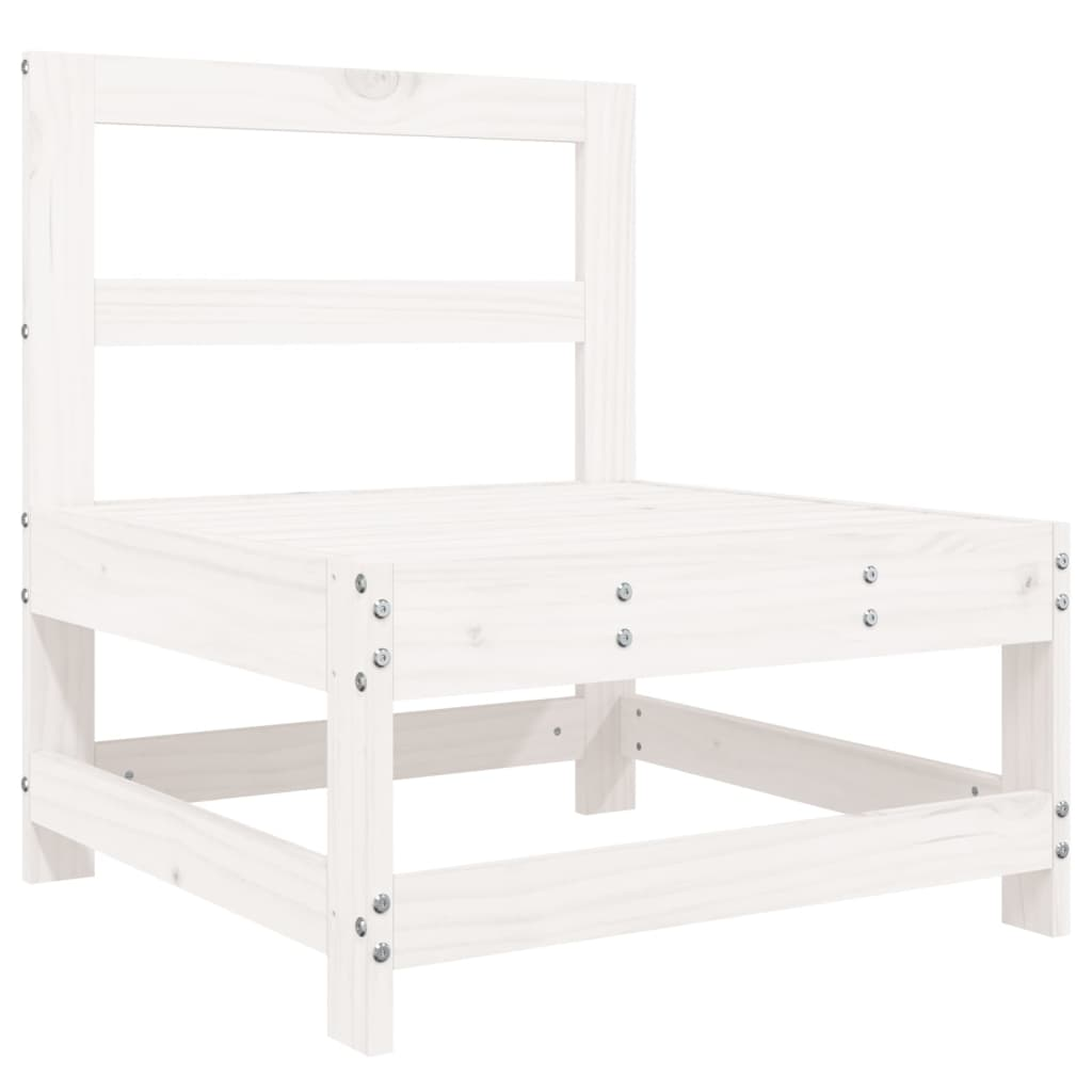 vidaXL 5 Piece Patio Lounge Set White Solid Wood Pine