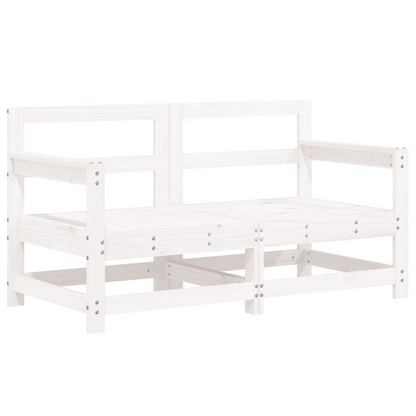 vidaXL 7 Piece Patio Lounge Set White Solid Wood Pine