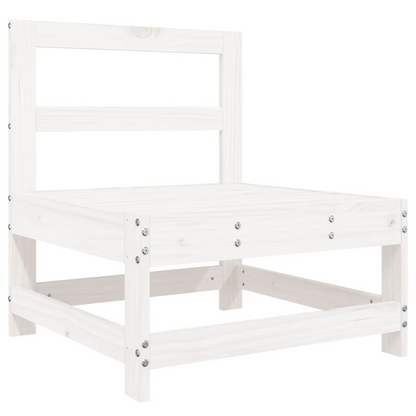 vidaXL 8 Piece Patio Lounge Set White Solid Wood Pine