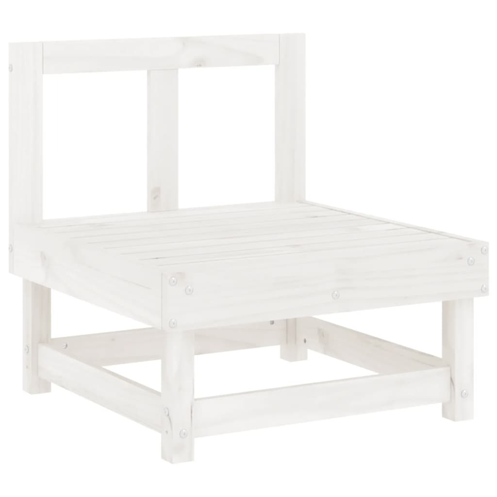 vidaXL 6 Piece Patio Lounge Set White Solid Wood Pine