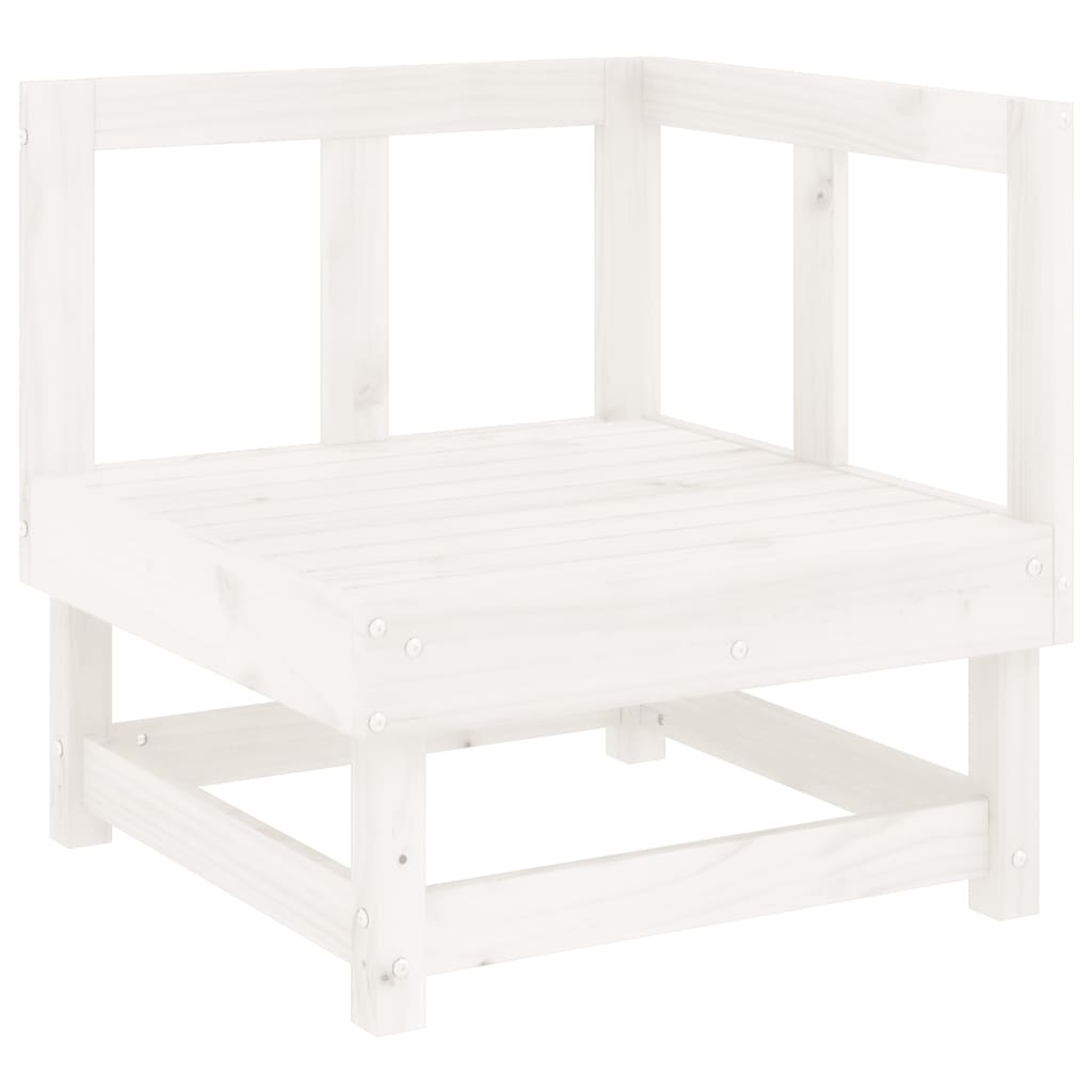 vidaXL 6 Piece Patio Lounge Set White Solid Wood Pine