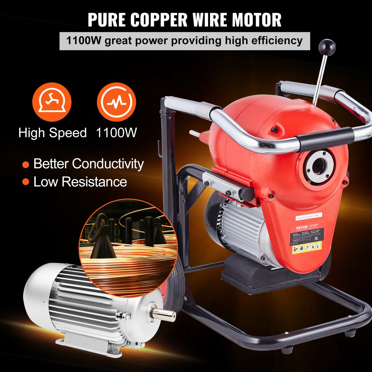a red and black electric motor