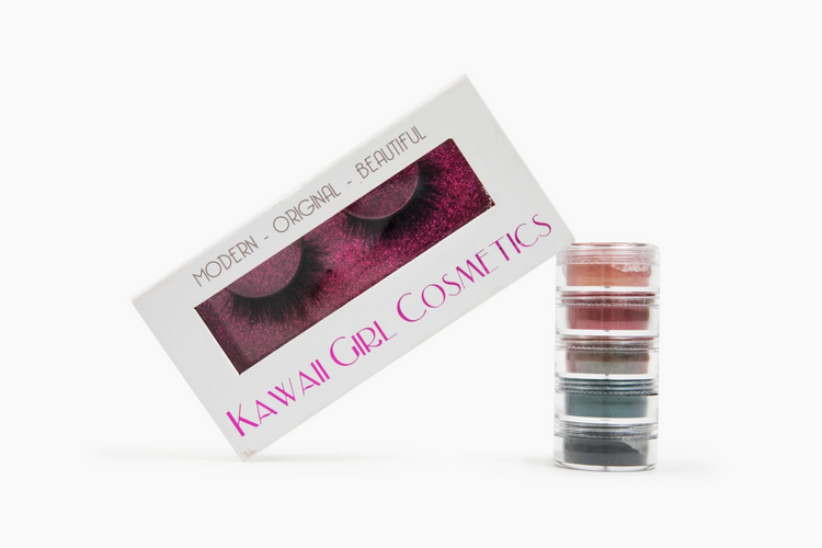 a box of eye shadows and a container of eye makeup