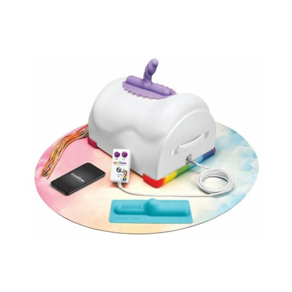 a machine with a rainbow colored object
