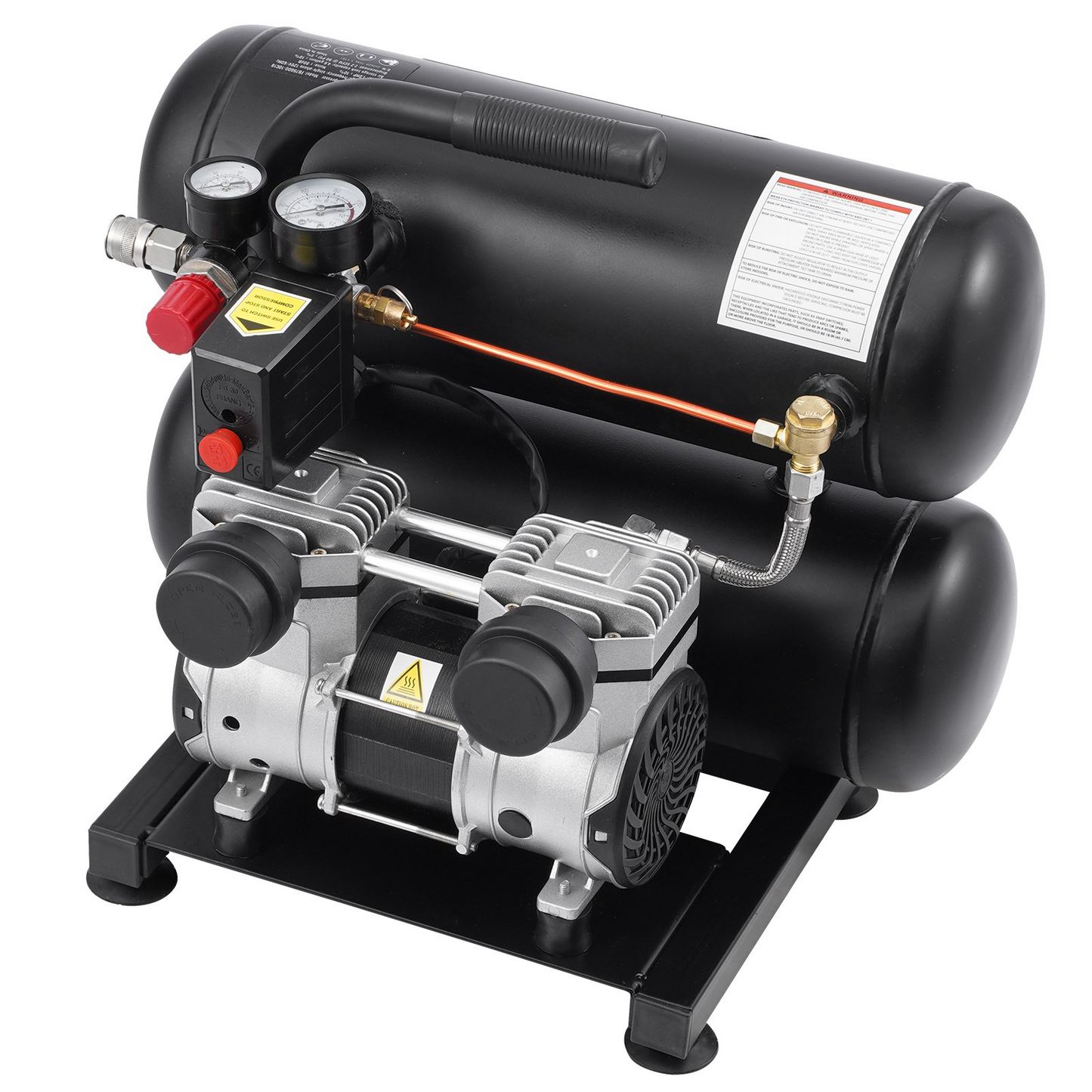 VEVOR Air Compressor Compact Portable Oil Free Compressor 4.6 Gallon 90 PSI