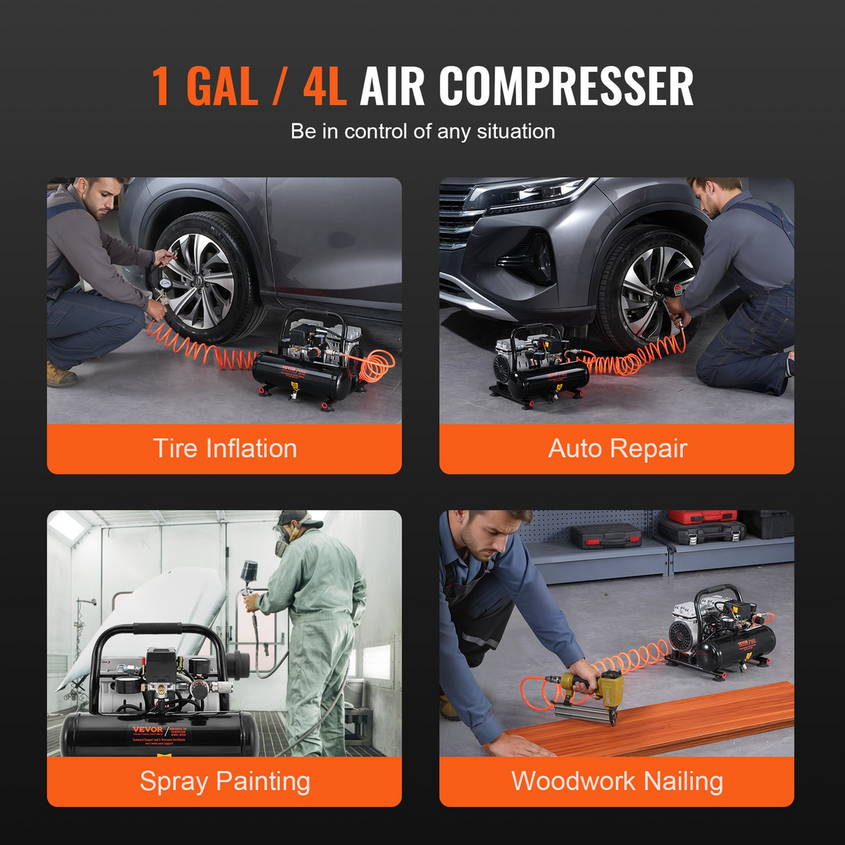 a collage of images of a man working on a car