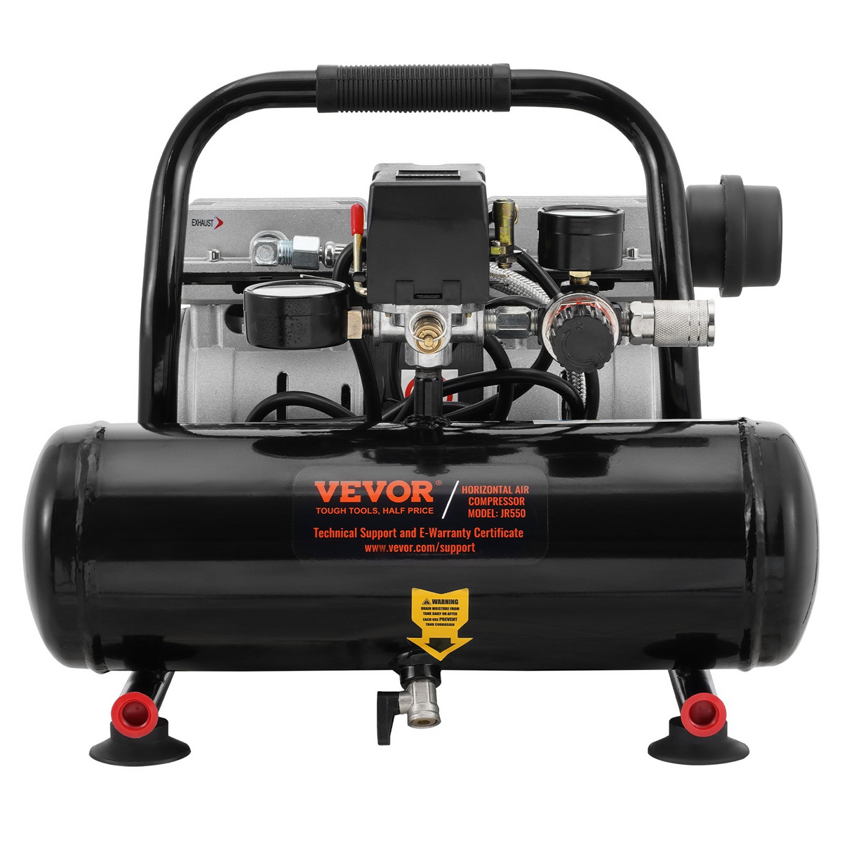 a black and silver air compressor