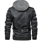 Men's Faux Leather Lapel Jacket