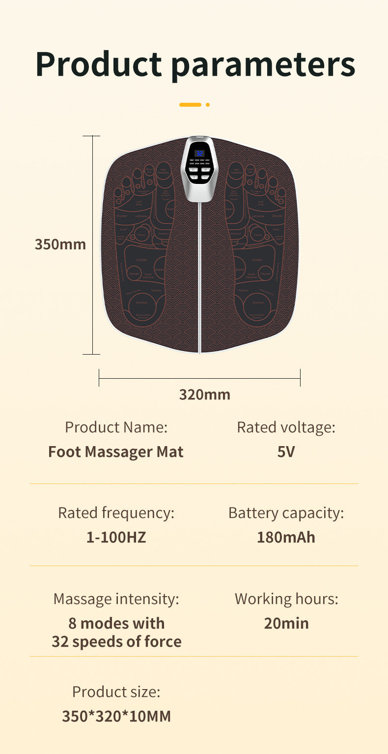 a diagram of a foot massager mat