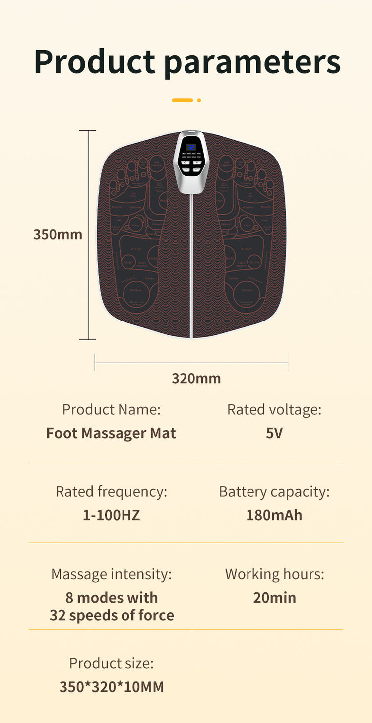 a diagram of a foot massager mat