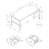 Contemporary Computer Desk in White,Silver color